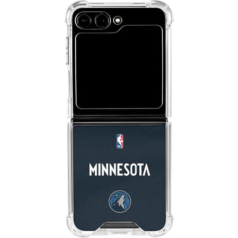 NBA Minnesota Timberwolves Jersey Galaxy Z Flip6 Clear Case